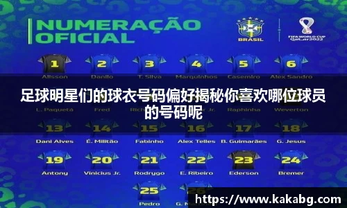 足球明星们的球衣号码偏好揭秘你喜欢哪位球员的号码呢